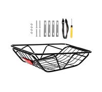 LOVIVER Bike Rear Basket Large for Folding Bike with Fixing Hardware and Tool Thickened Rust Resistant Black Rear Rack Basket, Style B