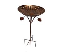 LOVIVER Bird Bath Bird Feeder Metal Spacious Accessories Ornament Feeding Bowl 5 Prong Stable Base for Garden Outdoor Patio Children