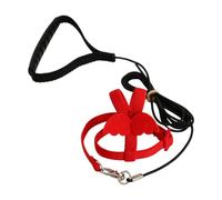 LOVIVER Bird Harness Leash Bird Training Rope Adjustable Comfortable Pet Bird Traction Rope Parrot Harness Strap for Mynah Budgerigar, M, Red