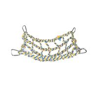 LOVIVER Bird Rope Net Pets Hanging Hammock,with 4 Hooks,Rat Climbing Rope Net,Bird Ladder Rope Bridge for Parakeet,Sugar Glider Ferret, yellow