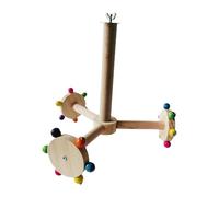 LOVIVER Bird Rotating Perch Toy Bird Stand Solid,Play Equipment,Climbing Wooden Wheel Parrot Toy for Lovebirds Small Parakeets