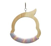 LOVIVER Bird Toy Chews Toy Cage Accessories Lightweight Wooden Hanging Parrot Entertainment Swing Perch for Parakeet Finches Lovebird, Cockatiel Shape