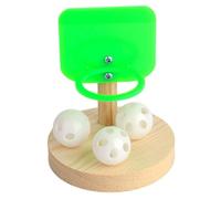 LOVIVER Bird Training Toy Ball Foraging Toy Basketball Rack Training Funny Educational Pet Supplies Green for Cockatiels Finches, Round Basket