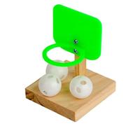 LOVIVER Bird Training Toy Ball Foraging Toy Basketball Rack Training Funny Educational Pet Supplies Green for Cockatiels Finches, Square Basket