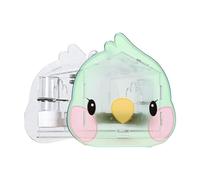 LOVIVER Birdcage Carrying Birdcage with Handle Breathable Visible Window Lightweight Bird Carrier Acrylic Bird Cage for Canary Peony, green