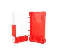 LOVIVER Bits Storage Box Carrier Multipurpose Waterproof with Removable Dividers Screwdriver Bit Set Box for Garage Workshop, red m