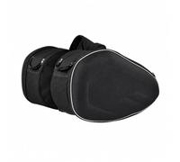 LOVIVER Black Motorcycle Saddle Pannier with Rounded Low Profile Shape and Contrasting Trim for Traveling and Everyday Riding Needs, Oxford Cloth