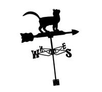 LOVIVER Black Wrought Iron Weathervane Wind Direction Indicator Decorative Farm Scene 75cm Tall Weather Vane Ornament for Cupola Courtyard Decor, cat
