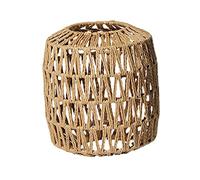 LOVIVER Boho Style Woven Rattan Pendant Light Shade, Vintage Style Ceiling Light Shade, E27 Bulb Crafts Lampshade Pendant Lamp decoration, Khaki Lantern