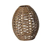 LOVIVER Boho Woven Rattan Pendant Light Shade, Vintage Ceiling Light Shade, E27 Bulb Crafts Lampshade Pendant Lamp Decoration, Khaki Cone