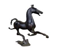 LOVIVER Brass Galloping Horse Art Ornament Small Animal Sculpture Copper Tea Pet Ornament for Bedroom Office Desk Decoration 11.5x9cm