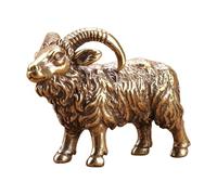 LOVIVER Brass Sculpture Home Decor Luck Simulation Small Art Craft Collectible Copper Sheep Ornament Animal Figure for Bedroom