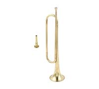 LOVIVER C Flat Bugle Marching Bugle Portable Classic Music Instrument Scouting Trumpet Bugle Golden Lacquer Trumpet for Band Cavalry
