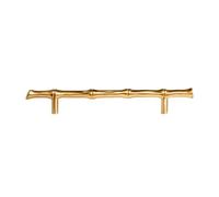 LOVIVER Cabinet Door Handle Drawer Pull Knob Hardware Bamboo Theme Solid Brass Piece Comfortable Grip Vintage Carved Finish Suitable for Cupboard Doors, Array, Natural Copper, 160mm