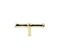 LOVIVER Cabinet Door Handle Drawer Pull Knob Hardware Bamboo Theme Solid Brass Piece Comfortable Grip Vintage Carved Finish Suitable for Cupboard Doors, Array, PVD Gold, Single Hole