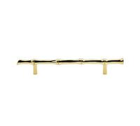 LOVIVER Cabinet Door Handle Drawer Pull Knob Hardware Bamboo Theme Solid Brass Piece Comfortable Grip Vintage Carved Finish Suitable for Cupboard Doors, Array, PVD Gold, 160mm