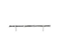 LOVIVER Cabinet Door Handle Drawer Pull Knob Hardware Bamboo Theme Solid Brass Piece Comfortable Grip Vintage Carved Finish Suitable for Cupboard Doors, Array, Chrome, 160mm