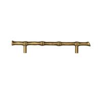 LOVIVER Cabinet Door Handle Drawer Pull Knob Hardware Bamboo Theme Solid Brass Piece Comfortable Grip Vintage Carved Finish Suitable for Cupboard Doors, Array, Yellow Antique Bronze, 160mm