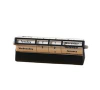 LOVIVER Calendar,Manual Rotating Month Week Day Display Sturdy for Office Desk Desktop Calendar for School Home Decoration, Black