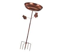 LOVIVER Cast Iron Bird Feeder Bowl Birdbath Simple Assembly for Bird Watchers Sturdy Multifunctional 33x86cm with Metal Stake