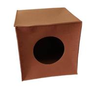 LOVIVER Cat House Cube Bed Kennel Autumn Winter Sleeping Scratch Resistant Cat Hiding Place Kitten Bed Cave Cat Bed for Indoor Cats, Brown