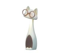 LOVIVER Cat Night Light Ornament Craft Accessories Lightweight Cat Figurine Nightlight for Kitchen Living Room Gift Nursery Farmhouse, White