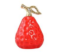 LOVIVER Ceramic Pear Statue, Handcrafted White Fruit Sculpture Home Accent Sculpture Modern Art Decor, Elegant Figurine for Living Room, Office, Bookshelf Meaningful Interior Design Gift Idea, Red