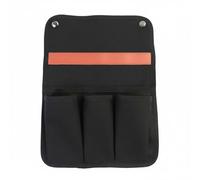 LOVIVER Chair Organizer Armrest Storage Bag Pocket Holder Pouch Made of Canvas with Snap Buttons Suitable for camping fishing beach trips picnics backyard lounging office chairs, Black