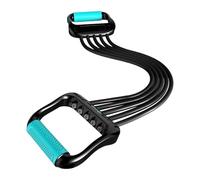 LOVIVER Chest Expander Resistance Bands 5 Tubes Ajustable Arm Stretch Exercise Bands for Push Ups Pilates Full Body Workout Home Gym, Blue Black