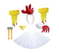 LOVIVER Chicken Costume Kit Lightweight Fun Costume Accessories for Thanksgiving Pretend, 8pcs Accessories, for Adults