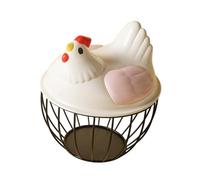 LOVIVER Chicken Egg Basket Egg Collection Basket Large Capacity with Ceramic Lid Fresh Egg Holder Egg Container Holder for Vegetable, Pink Black Stripe