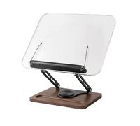 LOVIVER Children Ergonomic Book Holder Desktop Book Stand Document Rest Textbook Support Steel Stable Weighted Base Suitable for, Rotating Acrylic with Wooden Base