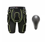 LOVIVER Children Pants Skate Shorts Hip Pad Padded Shielded Extended Rear Coverage With 3D Contoured Panels For Vulnerable Points , Black With Neon Green Trim , L