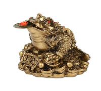 LOVIVER Chinese Feng Shui Wealth Lucky Money Frog Statue, Three Legged Feng Shui Money Frog, Money Frog Decoration for Desk Ornament