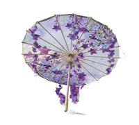 LOVIVER Chinese Japanese Oiled Paper Umbrella Handmade 32" Classical Dance Umbrella, Purple