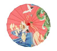 LOVIVER Chinese Oiled Paper Umbrella, Rainproof Parasol for Dancing Cosplay Costumes, Style E