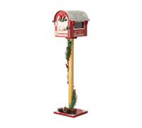 LOVIVER Christmas Mailbox Xmas Decor Decorative Photography Prop Post Box Metal Letter Box for Cafe Hotel Festival Malls Restaurant, Red