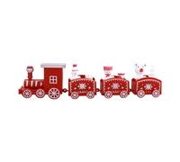 LOVIVER Christmas Train, Xmas Train Set, Lovely Christmas Decoration Cake Topper, Desktop Ornament, for Holiday Table Centerpieces, Red