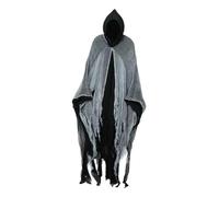 LOVIVER Cloak with Hood Accessories Horror Witch Cape for Unisex Adult Man Women, Gray Black