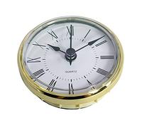 LOVIVER Clock Insert Round Clock Movement Gold Bezel Roman Numerals .75 Inch (70 mm) Diameter Hole