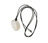 LOVIVER Comb Necklace Cord Necklace Black Rope Accessories Trendy Comb Charm Pendant Necklace Sweater Necklace for Party Girls Gifts, White, Oval