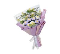 LOVIVER Crochet Flower Bouquet,Artificial Flowers Wedding Handmade Knitted Preserved Flower for Birthday Thanksgiving Valentine's Day, Purple
