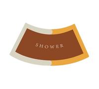 LOVIVER Curved Bath Rug Bathtub Rug Polyester Washable Anti Slip Bath Tub Floor Carpet Water Absorbent Bathroom Rug Corner Shower Mat, Orange