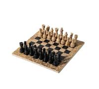 LOVIVER Decorative Chess Board Chess Ornament Chess Sculpture Chess Set Marble Tabletop Decor With Elegant Aesthetic And Arranged Pieces Suitable for desks, Chessboard Ornament D G210