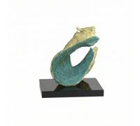 LOVIVER Decorative Rock Sculpture Abstract Statue Ornament Art Piece With Display Base In Resin And Marble Modern Tabletop Centerpiece With Organic Silhouette, size to 3, U-style
