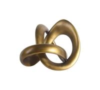 LOVIVER Decorative Sculpture Abstract Statue Resin Ornament Modern Figurine Curved Loop Artwork Gold Finish Home Art suitable for shelves consoles coffee tables meeting areas