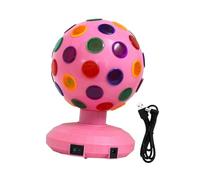 LOVIVER Disco Ball Lamp Party Light 7 Colors Portable USB Power Supply DJ Lighting for Wedding Show Halloween Kids Dance Decorations, pink