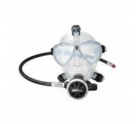 LOVIVER Diving Face Full Snorkel Gear Regulator Compatible Breathing System Lens Silicone Skirt Seal For Scuba Diving Underwater , Transparent , Full Face Mask With Second Stage Regulator And LP Hose