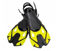 LOVIVER Diving Fins Swim Fins Snorkeling Fins Flippers With Efficient Thrust Design Adjustable Heel And Soft Pocket For Ease Suitable for practice sets , Yellow , Xs