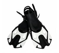 LOVIVER Diving Fins Swim Fins Snorkeling Fins Flippers With Efficient Thrust Design Adjustable Heel And Soft Pocket For Ease Suitable for practice sets , White , L/Xl